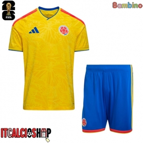 Colombia Prima Maglia Bambino Mondiali 2026 Manica Corta (+ Pantaloni corti)